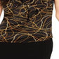 Blusa feminina Bar III com decote em V e manga curta, preta, tamanho P