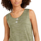 Regata feminina Spacedyed Style &amp; Co, verde, tamanho X-S