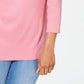 Karen Scott Top Feminino Petite Bordado de Algodão com Camadas Rosa Tamanho Petite Pequeno