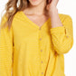 Top listrado feminino com amarração frontal, tamanho extragrande, dourado, estilo &amp; co
