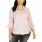 Camisa feminina de um bolso Style &amp; Co, rosa, tamanho médio