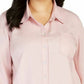 Camisa feminina de um bolso Style &amp; Co, rosa, tamanho médio
