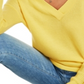 Suéter feminino de cashmere grande com decote em V, amarelo, tamanho extrapequeno, Charter Club