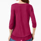 Top feminino de chiffon com bainha estilo &amp; co, rosa, tamanho extrapequeno