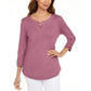 Camiseta feminina Karen Scott de algodão com cadarço, rosa, tamanho GG