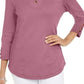 Camiseta feminina Karen Scott de algodão com cadarço, rosa, tamanho GG