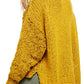 Suéter feminino Free People Textu manga comprida gola V amarelo tamanho M