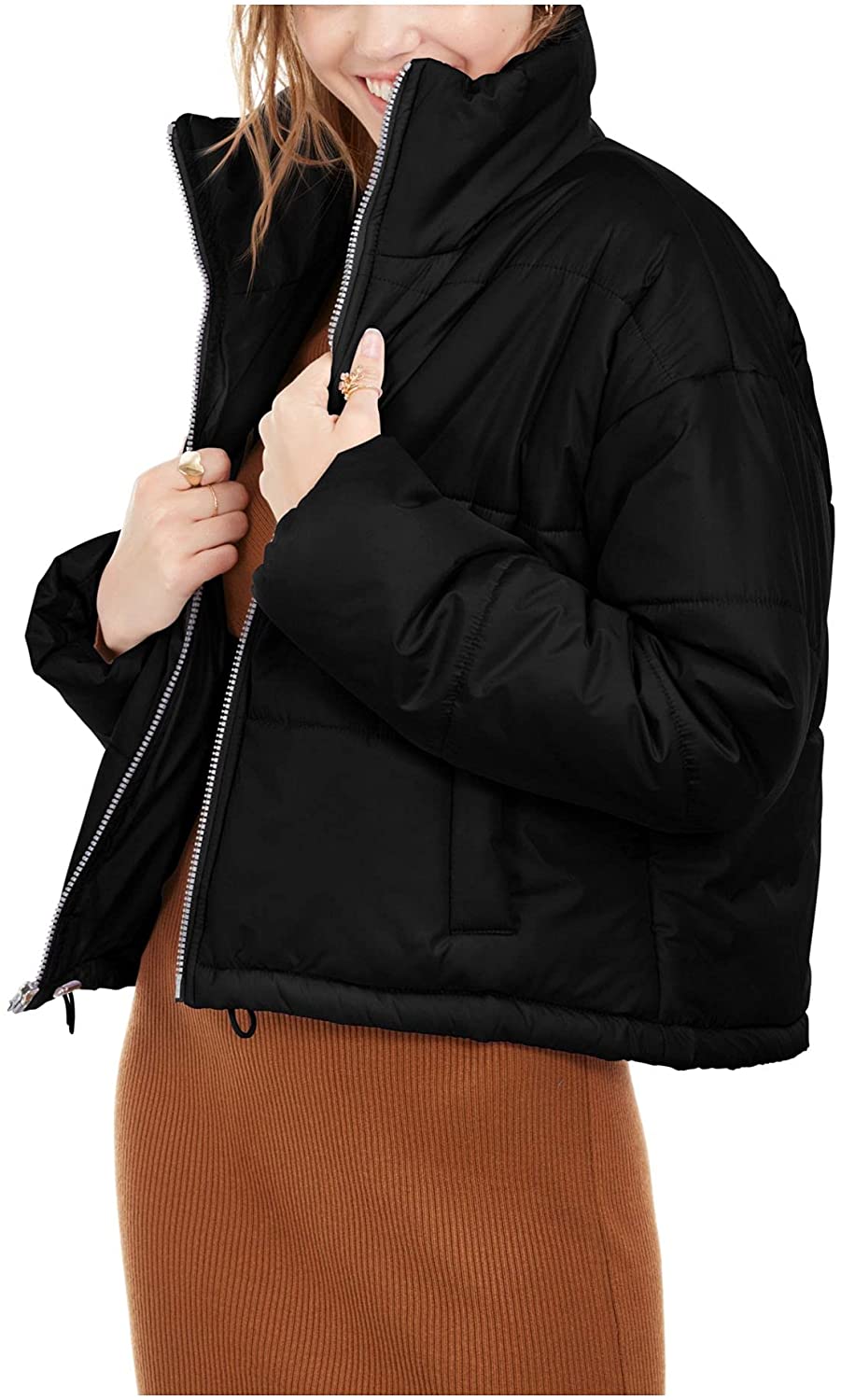 Casaco curto feminino rosa celebridade, preto, tamanho 3X