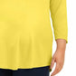Top feminino com decote redondo JM Collection, amarelo, tamanho extragrande