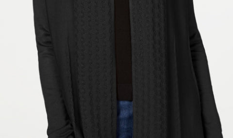 Karen Scott Cardigan Feminino Gola Pointelle Preto Tamanho Pequeno