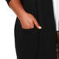 Karen Scott Cardigan Feminino com Bolso Frontal Aberto, Preto, Tamanho Pequeno