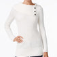 Suéter feminino com gola envelope Style &amp; Co, tamanho pequeno, branco