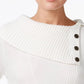 Suéter feminino com gola envelope Style &amp; Co, tamanho pequeno, branco