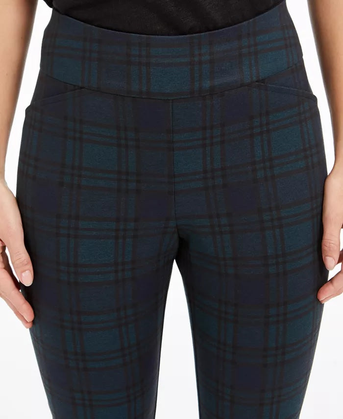 Calça xadrez feminina Charter Club, verde, tamanho 16