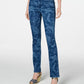 Calça jeans feminina Charter Club com estampa paisley e perna reta, azul, tamanho 18