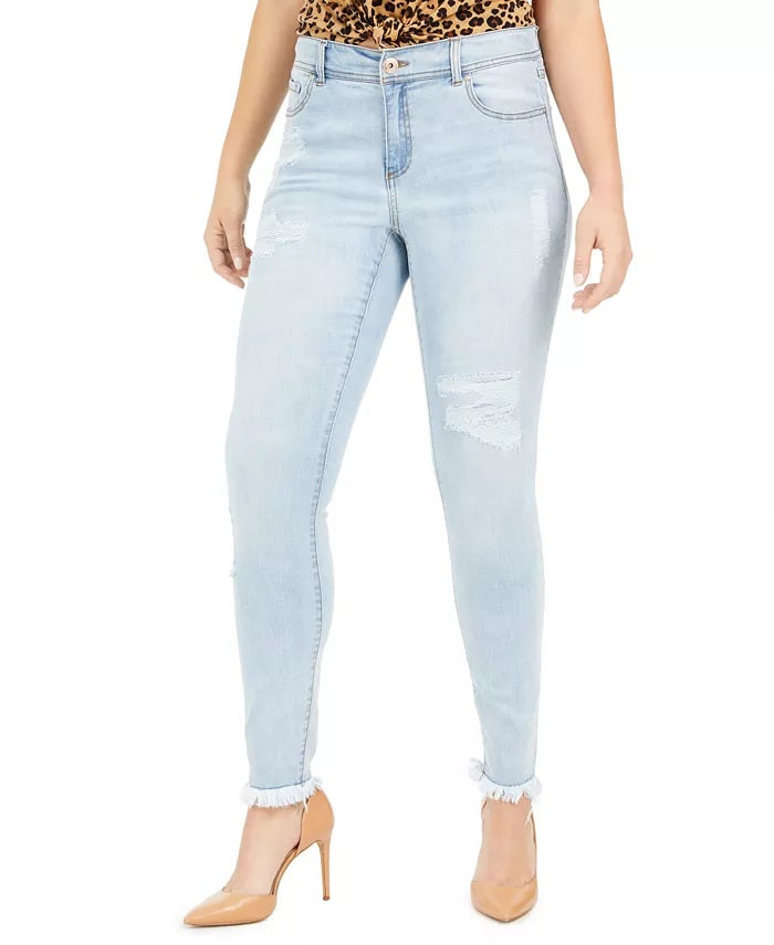 Calça jeans skinny feminina Curvy Rip &amp; Repair da INC International Concepts, azul, tamanho 6