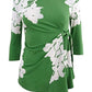 Top Alfani Feminino Petite Estampado com Amarração Lateral Verde Tamanho Petite S