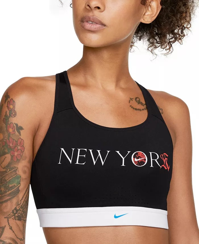Sutiã esportivo Nike Impact Dri-FIT NYC Marathon com tiras e alto impacto, cor carvão, tamanho médio