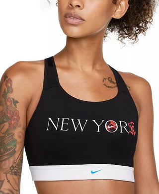 Sutiã esportivo Nike Impact Dri-FIT NYC Marathon com tiras e alto impacto, cor carvão, tamanho médio