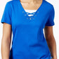 Karen Scott Blusa Feminina com Laço e Camadas Azul Tamanho P