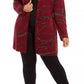 Cardigan feminino Alfani plus size com lantejoulas e redemoinhos, vermelho, tamanho 0X