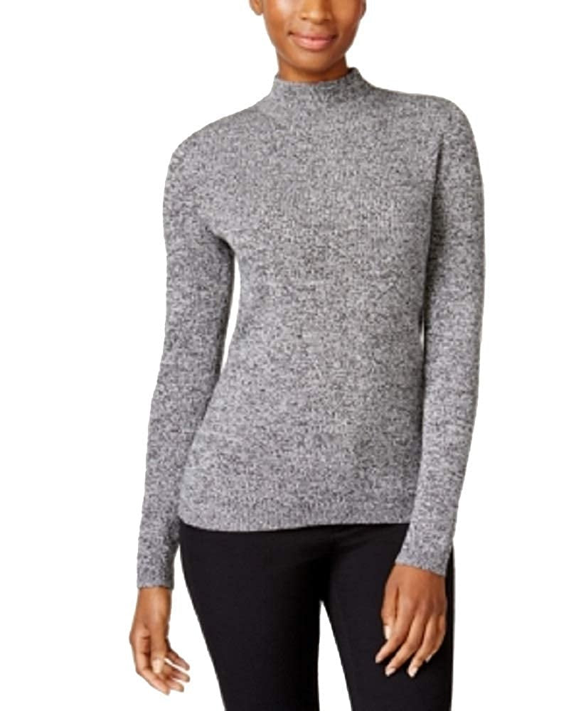 Karen Scott Suéter Feminino Petite Algodão Canelado Marmorizado Branco Tamanho Pequeno