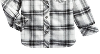 Camisa xadrez de algodão para meninos First Impressions, branca, tamanho 3-6 meses
