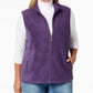 Colete feminino Karen Scott com zíper frontal, roxo, tamanho pequeno