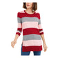 Suéter feminino Maison Jules com estampa de blocos de cores e gola alta, tamanho vermelho, tamanho P