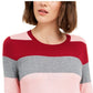Suéter feminino Maison Jules com estampa de blocos de cores e gola alta, tamanho vermelho, tamanho P