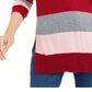 Suéter feminino Maison Jules com estampa de blocos de cores e gola alta, tamanho vermelho, tamanho P