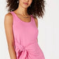 Vestido curto de malha com nó frontal feminino Style &amp; Co, rosa, tamanho PP