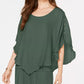 JM Collection Blusa de gaze feminina, verde, tamanho pequeno
