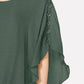 JM Collection Blusa de gaze feminina, verde, tamanho pequeno