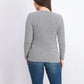Karen Scott Suéter Feminino Petite Marled Algodão Tricô com Cabo Cinza Tamanho PS