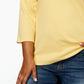 Karen Scott Top feminino com decote redondo, amarelo, tamanho extragrande