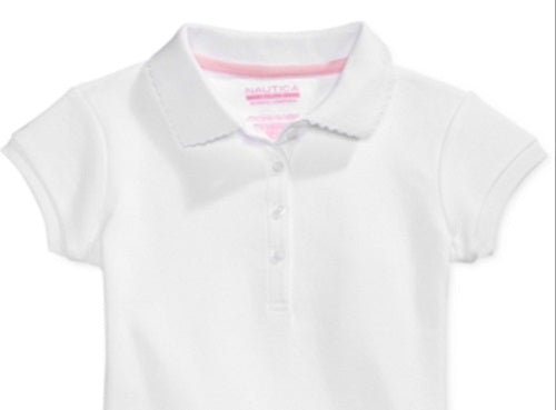 Camisa polo interlock feminina Nautica, branca, tamanho médio