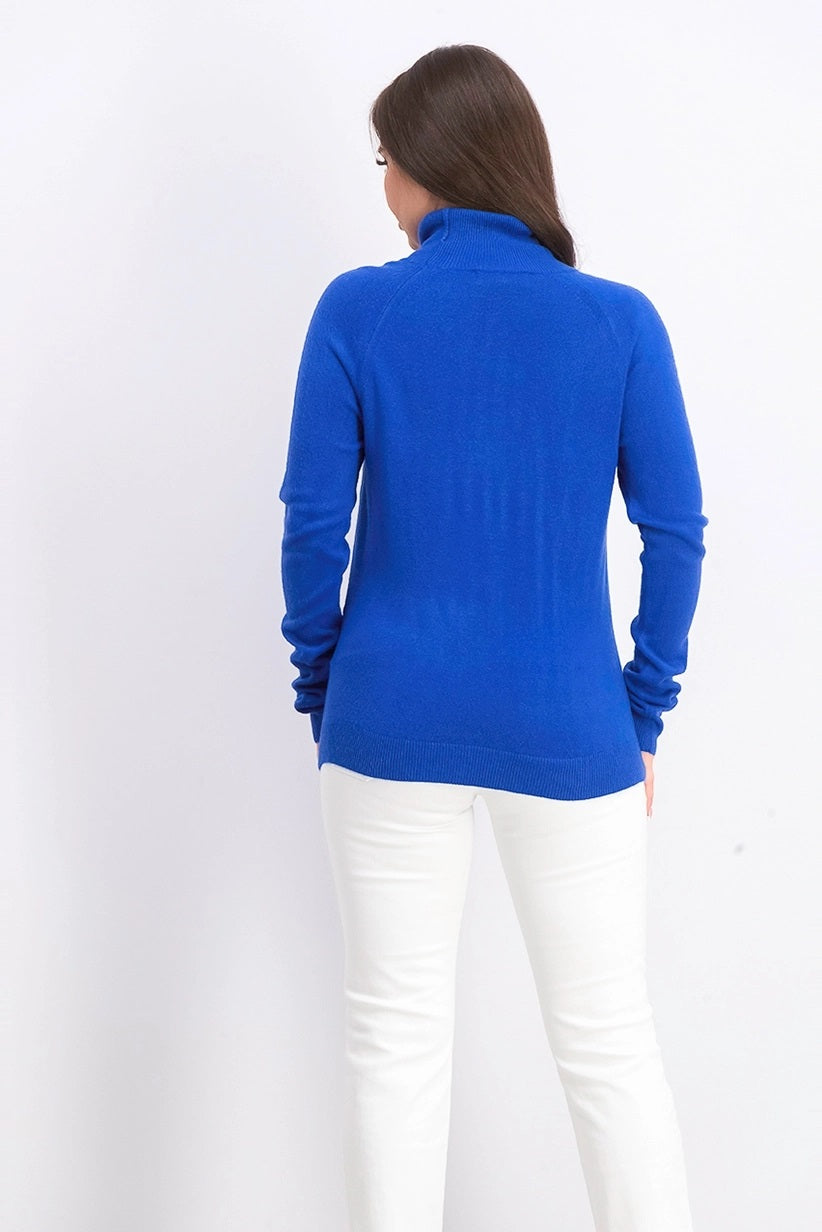 Karen Scott Suéter Feminino Gola Alta Azul Tamanho XX-G