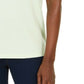 Blusa feminina Karen Scott com acabamento em crochê, manga 3/4, gola dividida, verde, tamanho pequeno