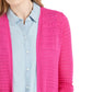 Cardigan feminino com abertura frontal e decote em V, rosa, tamanho pequeno