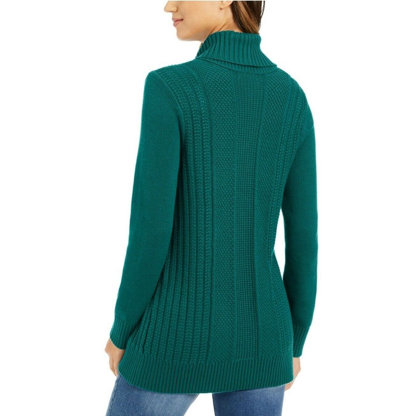 Cardigan feminino de algodão com abertura frontal, verde, tamanho pequeno