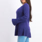 Suéter de malha com babados e bainha plissada feminino Style &amp; Co, roxo, tamanho X-S