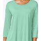 JM Collection Top feminino com decote redondo, verde, tamanho pequeno