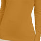 Suéter feminino com decote em V e mangas enfeitadas, tamanho extragrande, dourado, da coleção JM