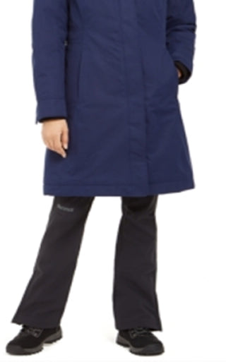 Casaco Chelsea com capuz e acabamento em pele sintética Marmot feminino, azul, tamanho pequeno