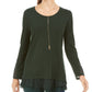 Top feminino estilo &amp; co com alças finas e renda verde tamanho pettite extragrande