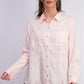 Camisa feminina Charter Club de tencel lisa, rosa, tamanho grande