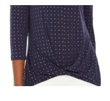 JM Colletion Top Feminino com Detalhe de Torção na Frente Azul Marinho Tamanho P