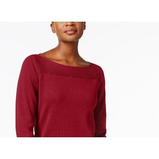 Karen Scott Suéter Feminino de Algodão Petite Vermelho Tamanho Petite X-Large