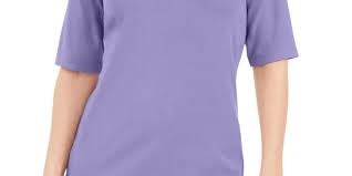 Blusa feminina Karen Scott com decote em V e detalhes em botões, roxa, tamanho pequeno